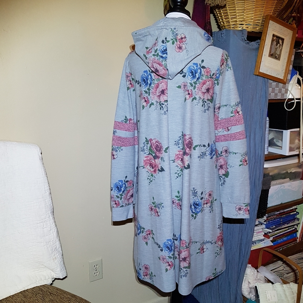 New Floral Tunic Dress Varsity Hoodie - Picture 3 of 8